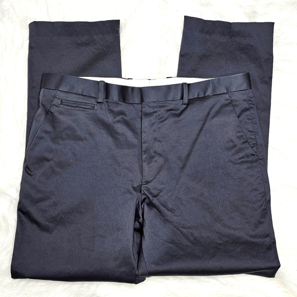 PERRY ELLIS PREMIUM Men's Gray Flat Front Pants